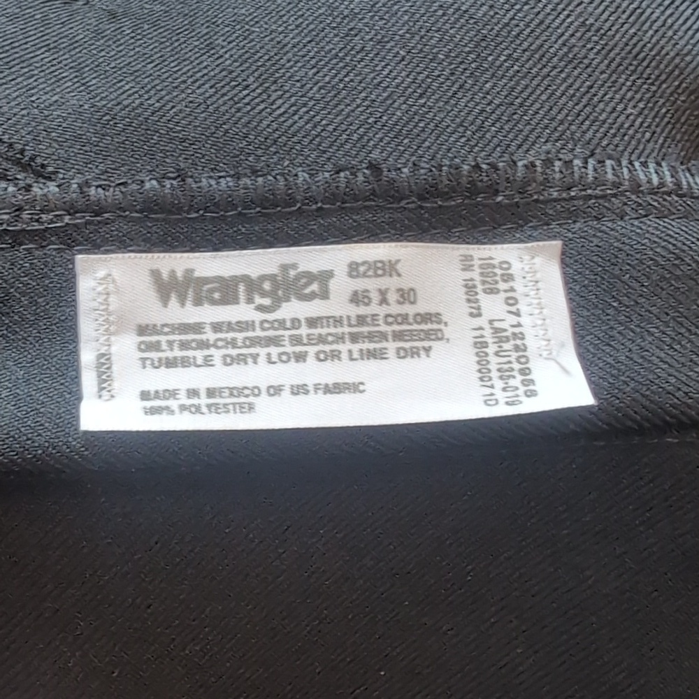 Wrangler 82BK Polyester Wrancher Black Boot Jeans Trousers - Picture 2 of 6